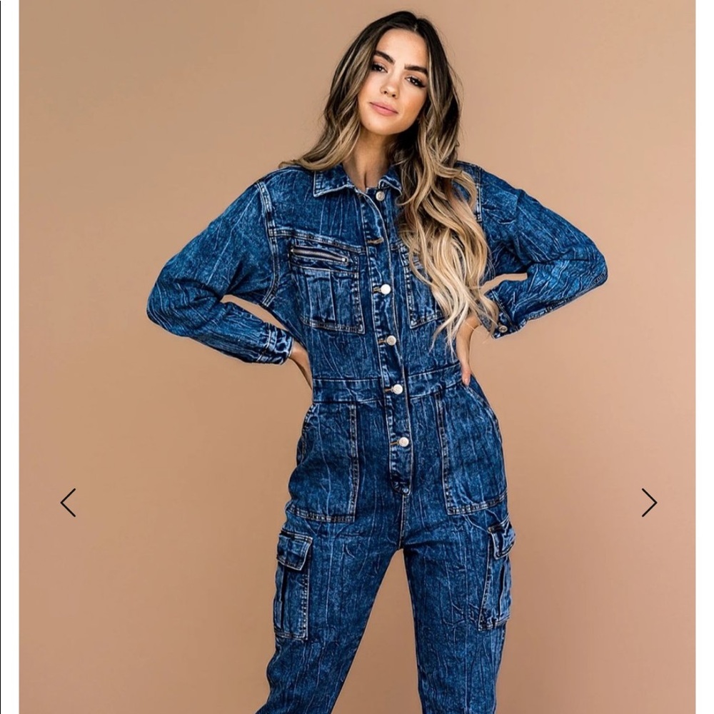 Acid Wash Denim Boiler Jumpsuit